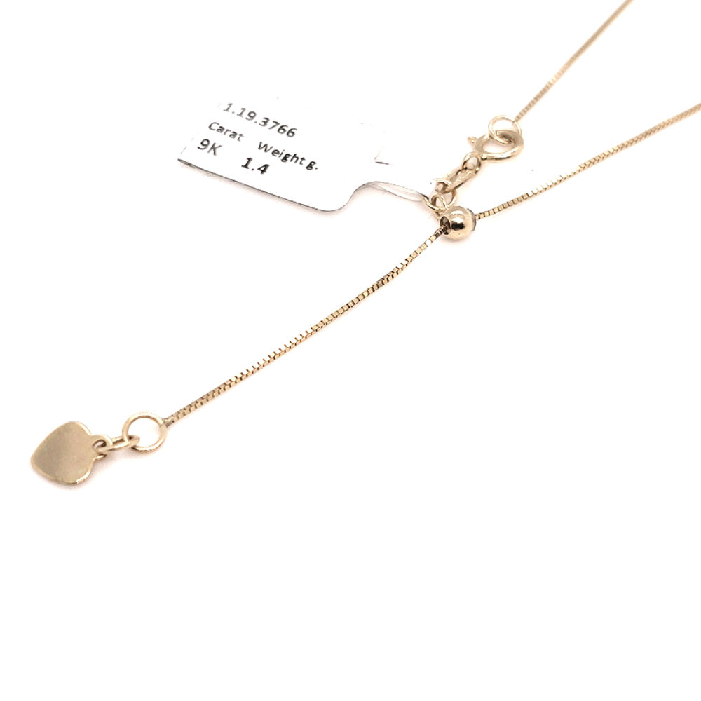 9K Yellow Gold Adjustable Box Chain