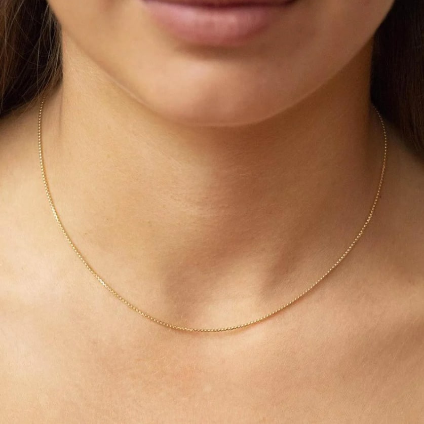 9K Yellow Gold 22 Diamond Cut Box Chain