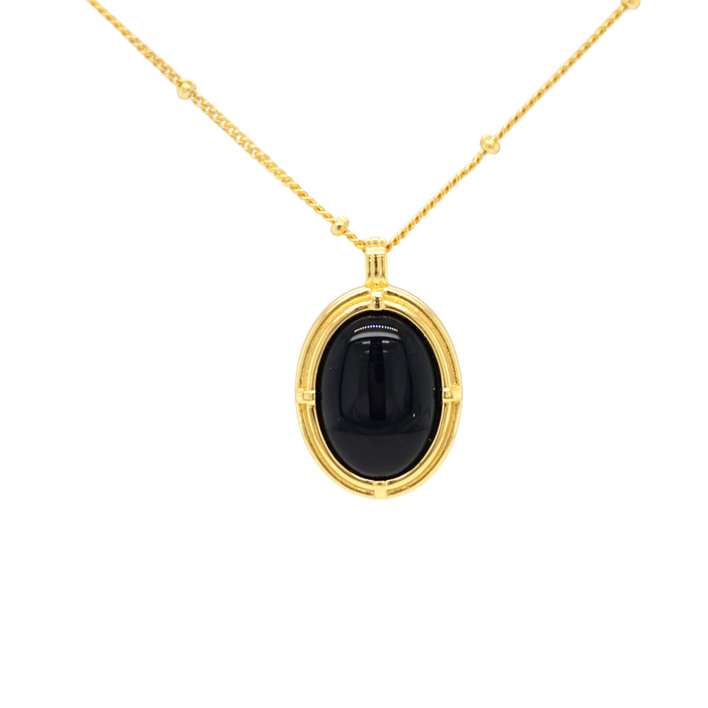 18K Gold Plated Sterling Silver Dark Night Necklace