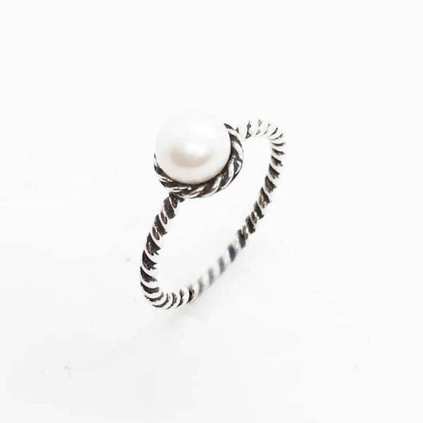 Fresh Water Pearl Oxidised Silver Ring