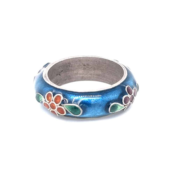 Hand Crafted Enamel Silver Ring