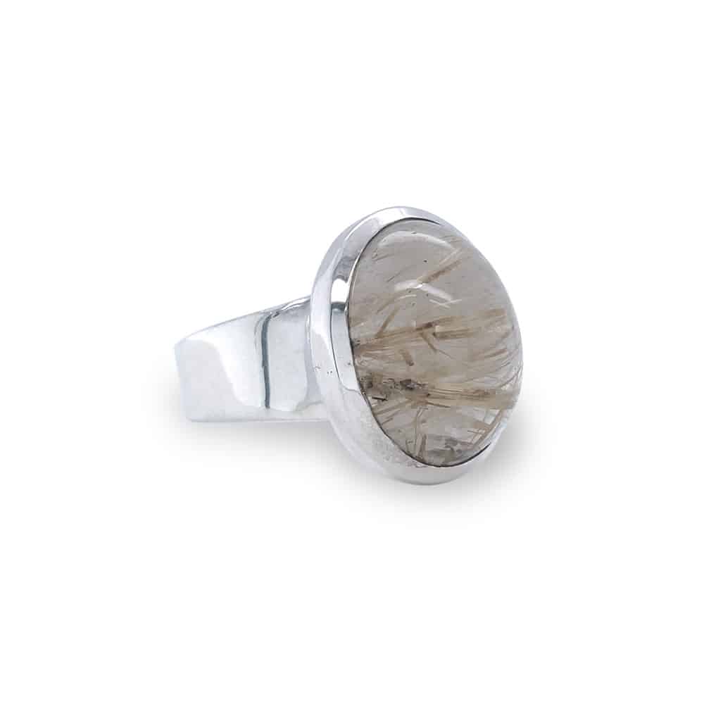 Golden Rutilite Sterling Silver Ring