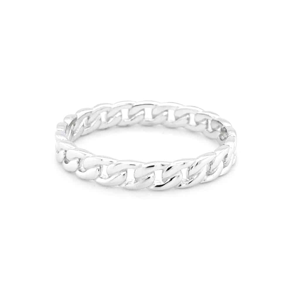 Sterling Silver Cuban Chain Feature Ring