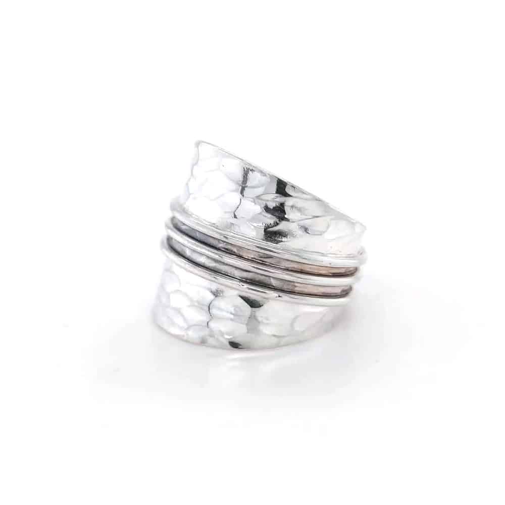 Sterling Silver Hammered Texture Ring