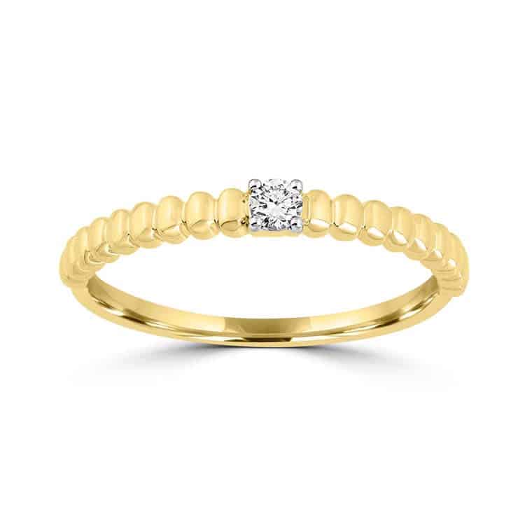 Diamond Ring with 0.05ct Diamonds in 9K Gold