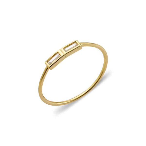 Deco Style Double Baguette CZ Ring