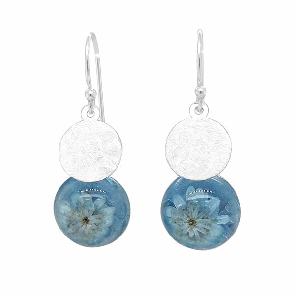 Azure Brushed Silver Earrings