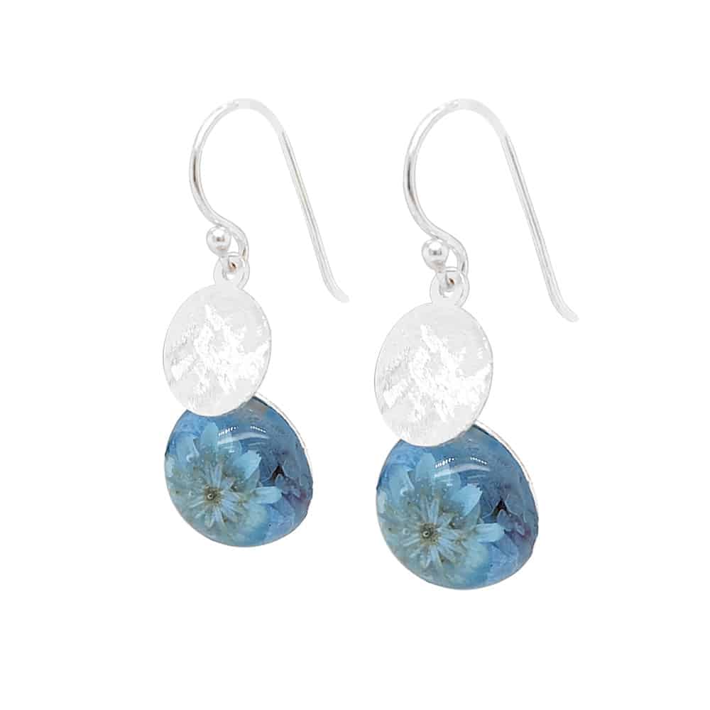 Azure Brushed Silver Earrings