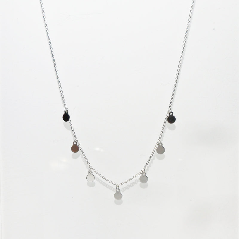 Sterling Silver Disc Charm Necklace