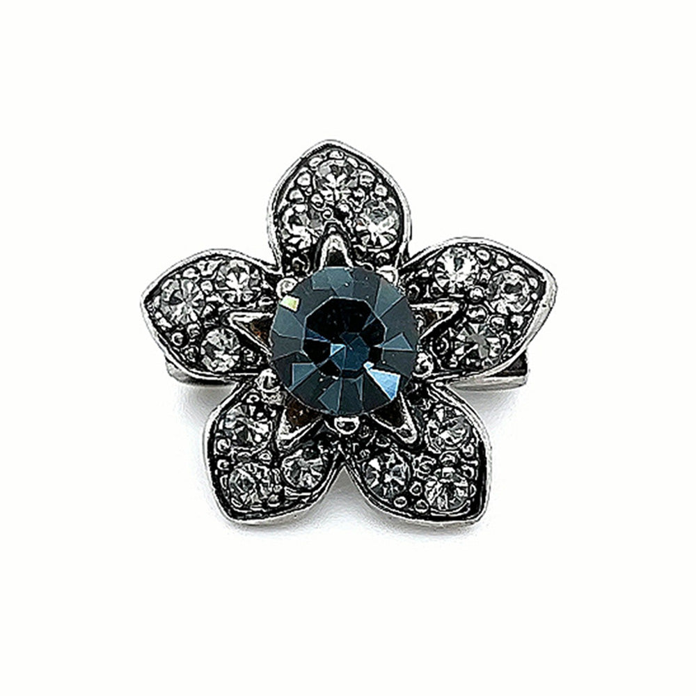 Crystal Small Support Flower Brooch Sapphire Blue