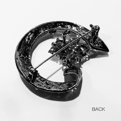 Black Crystal Brooch