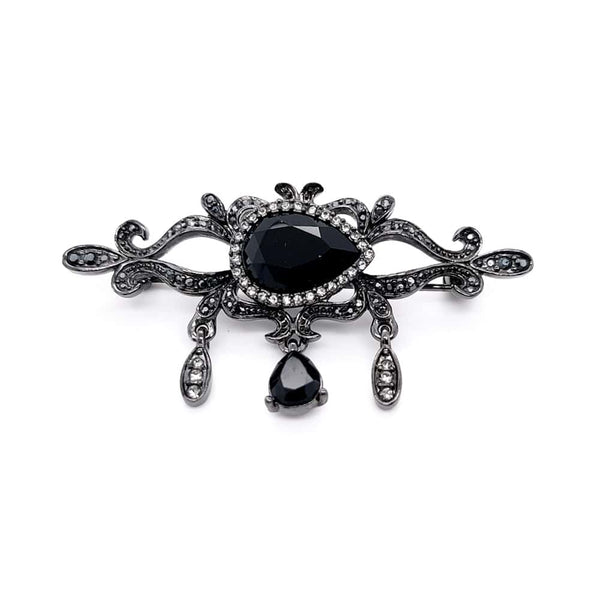 Black Colour Crystal Charm Brooch