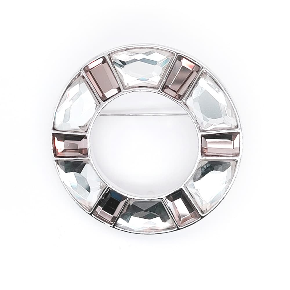 Doughnut Shape Crystal Brooch