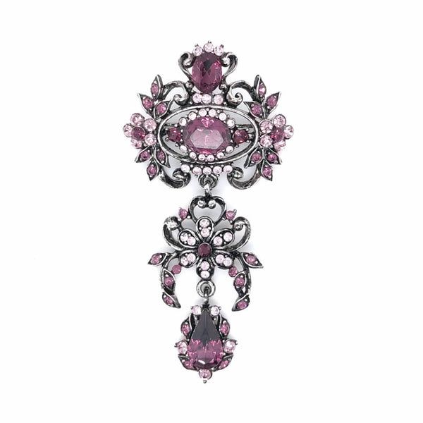 Retro Crystal Brooch Amethyst