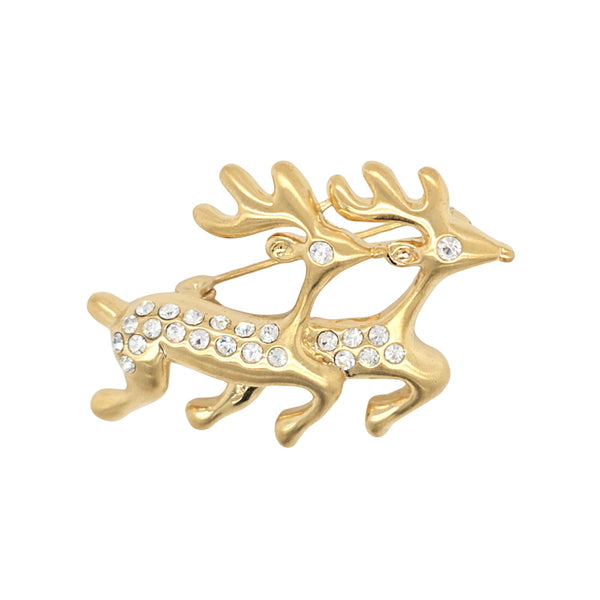 Reindeer Brooch Gold