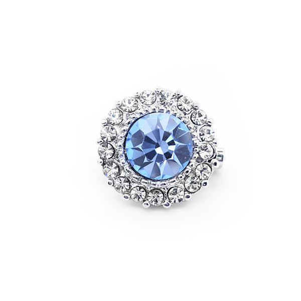 Crystal Small Support Brooch Light Blue