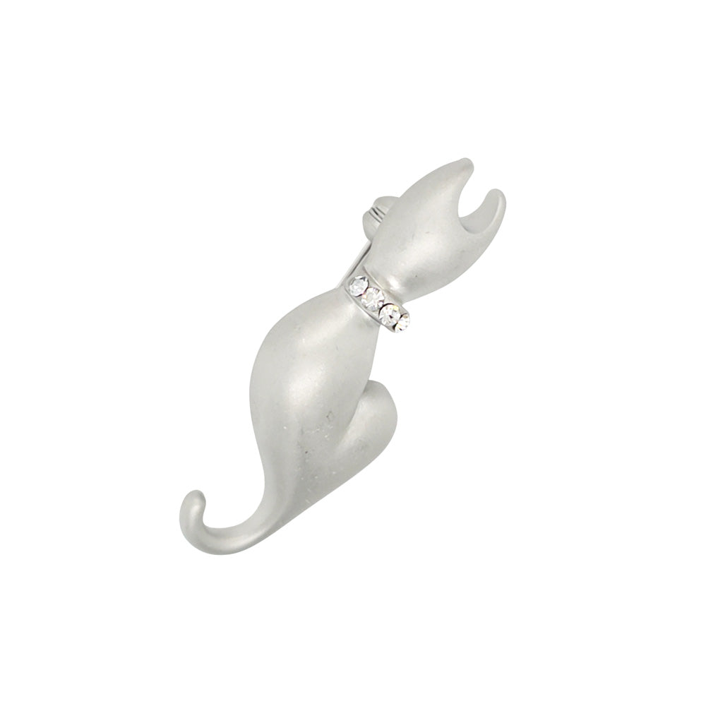 Silver Colour Cat Brooch