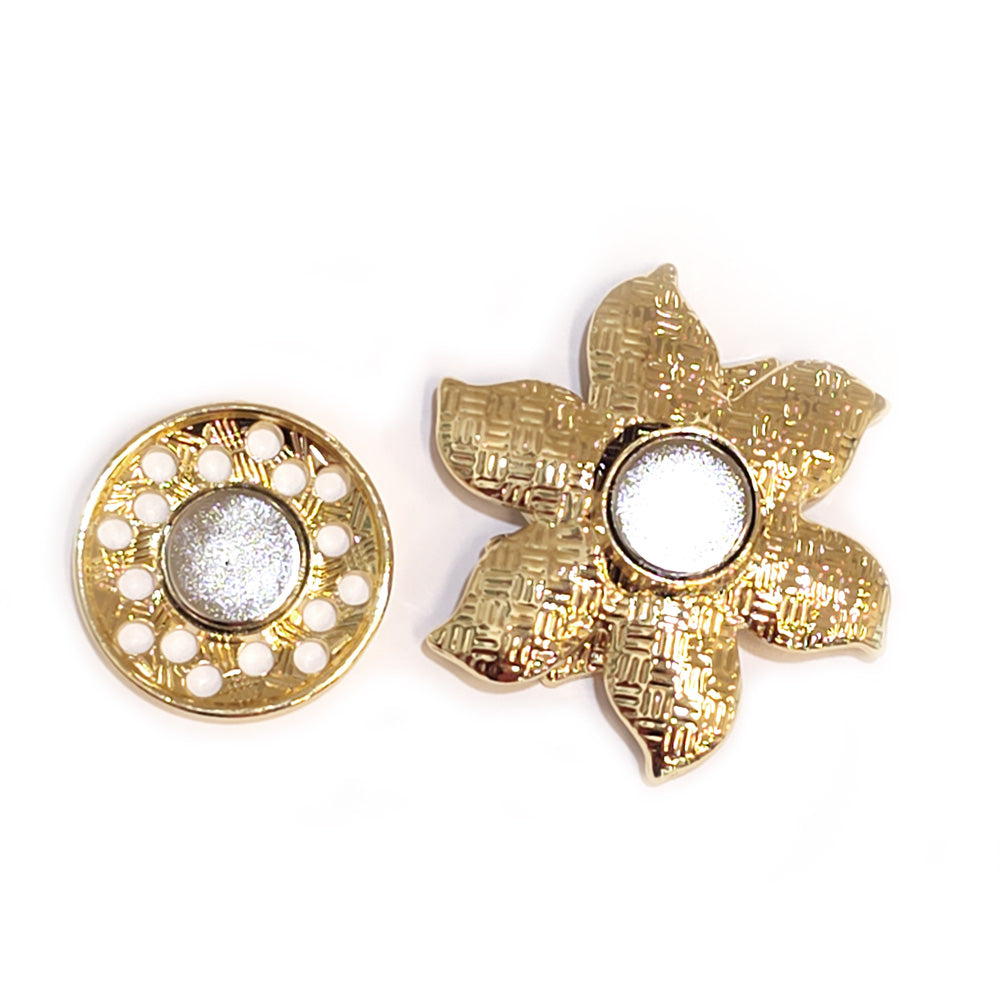 Purple Enamel Flower Magnetic Brooch