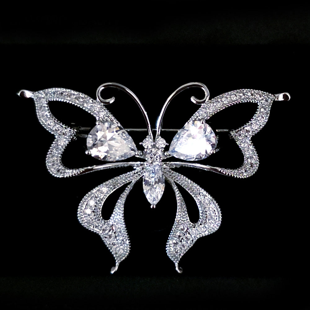 Crystal Butterfly Brooch
