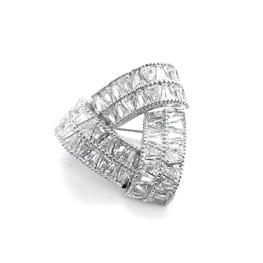 Crystal Small Triangular Brooch