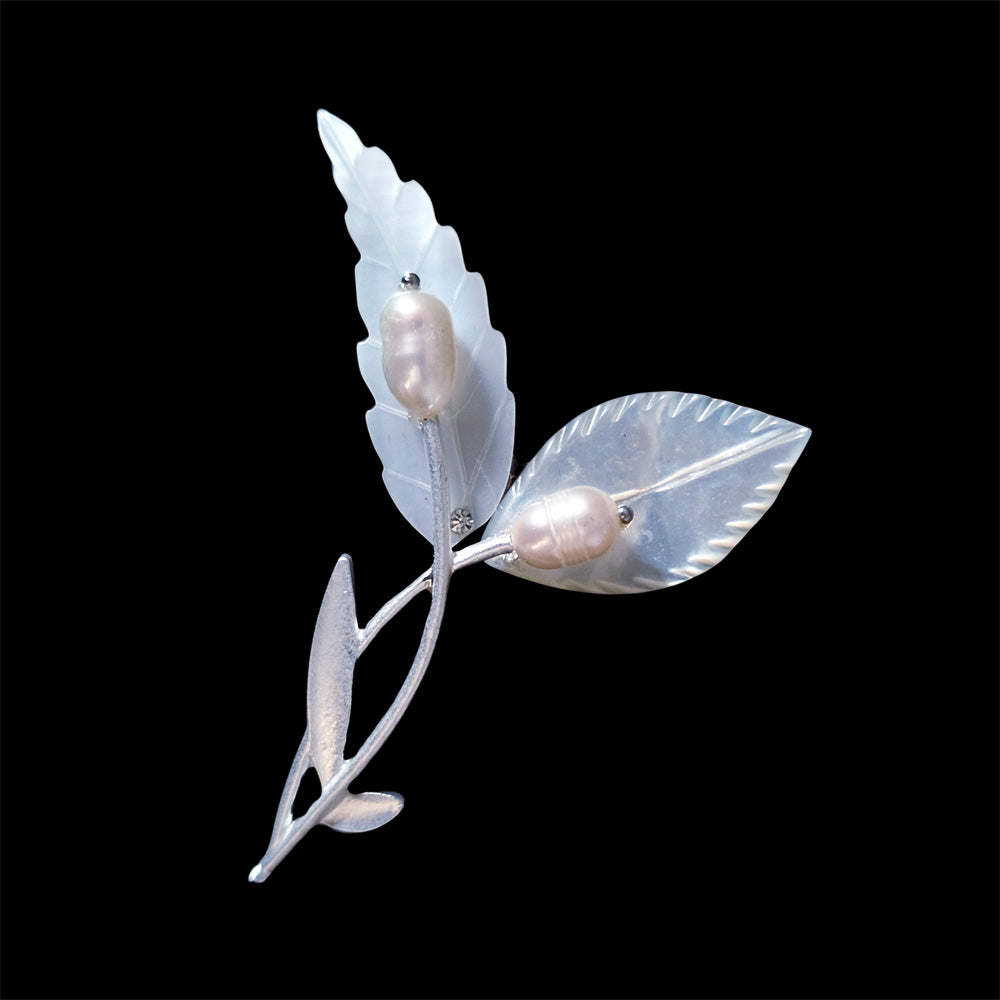 White Mother of Pearl Brooch