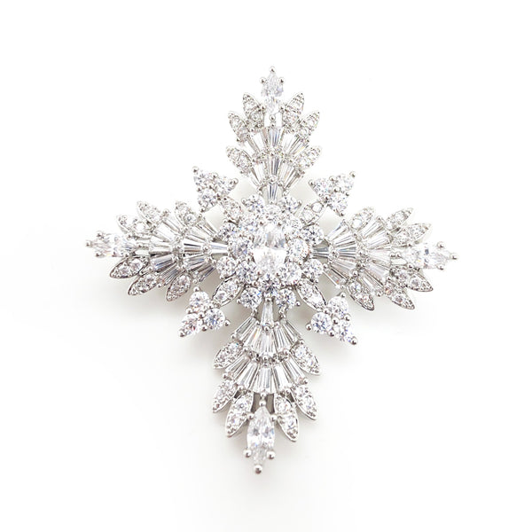 Crystal Vintage Style Snowflake Brooch