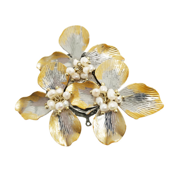 Three Flower Brooch or Pendant