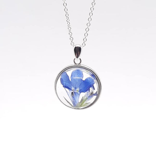 Blue Ribbon Necklace