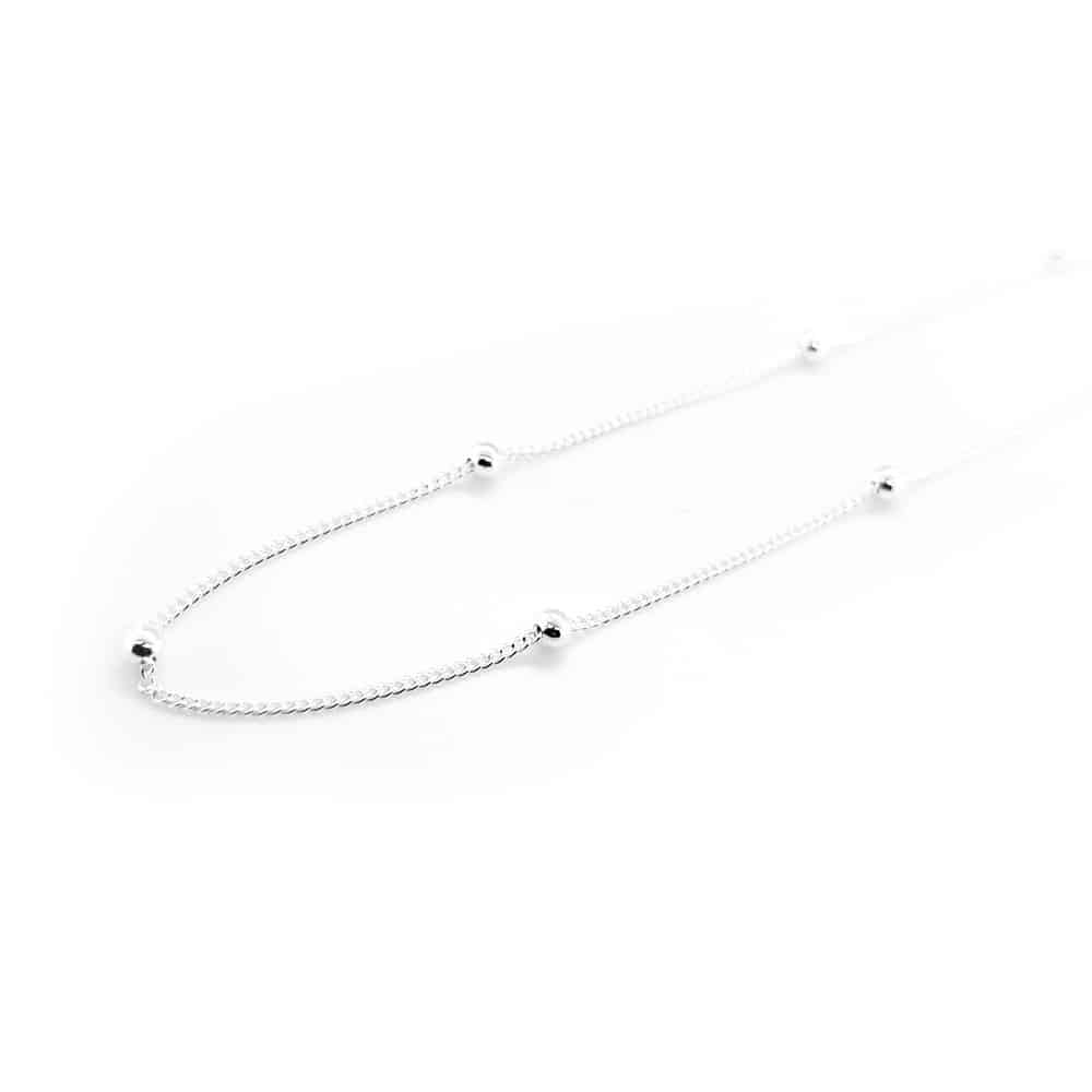 Sterling Silver Beaded Ball Chain Necklace