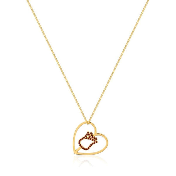 Enchanted Rose Heart Necklace Yellow Gold