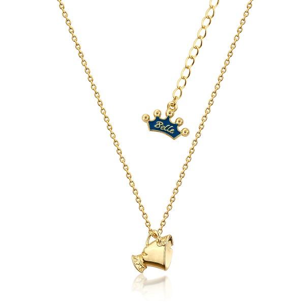 Kids Beauty and the Beast Chip Necklace Yellow Gold