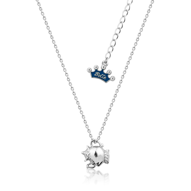 Beauty and the Beast Mrs Potts Necklace White Gold