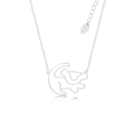 The Lion King Simba Out Line Necklace White Gold