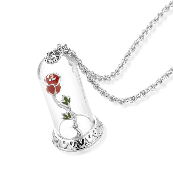 Enchanted Rose Necklace White Gold