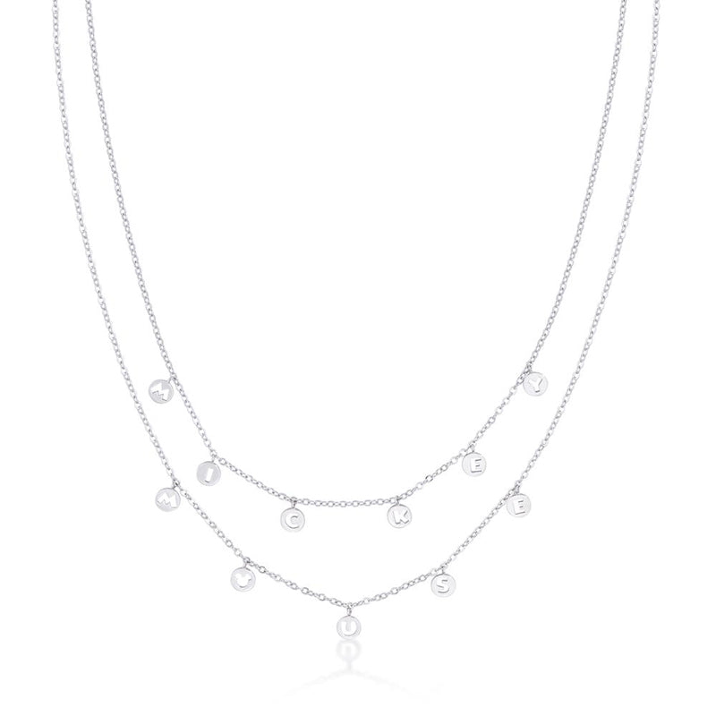 Mickey Mouse Charm Necklace White Gold