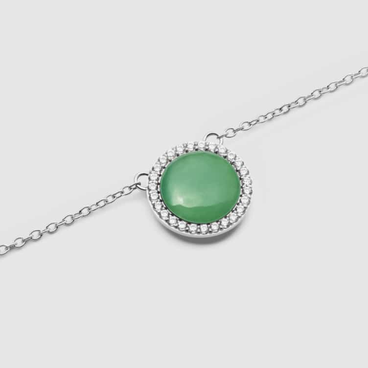 Audrey Necklace Jade Silver