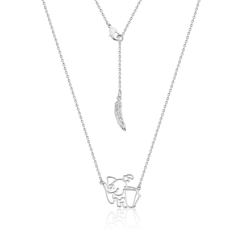 Dumbo Out Line Necklace White Gold