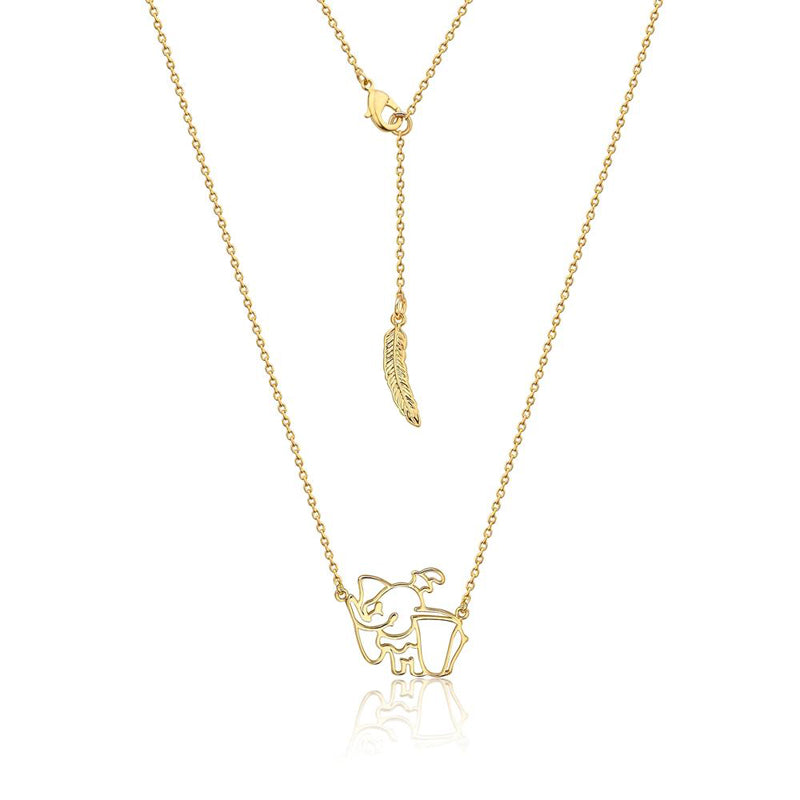 Dumbo Out Line Necklace Yellow Gold