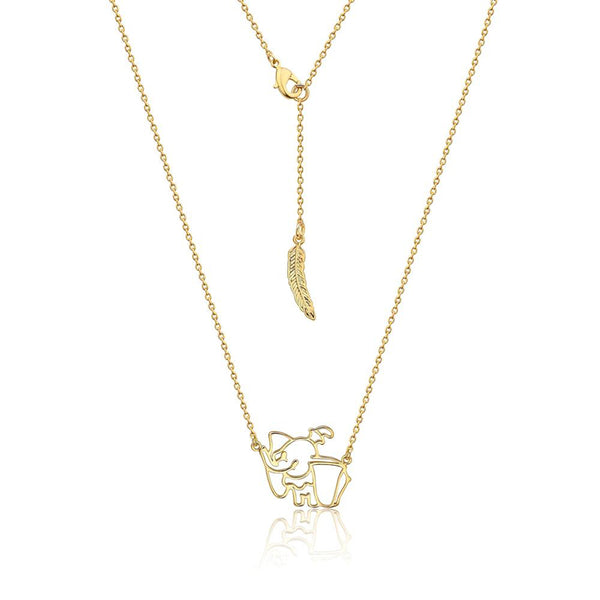 Dumbo Out Line Necklace Yellow Gold