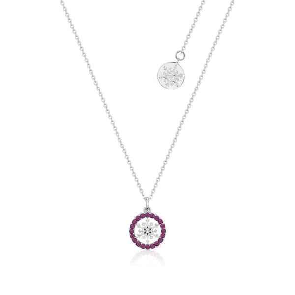 Frozen Snowflake February Birthstone Crystal Necklace Sterling Silver Couture Kingdom