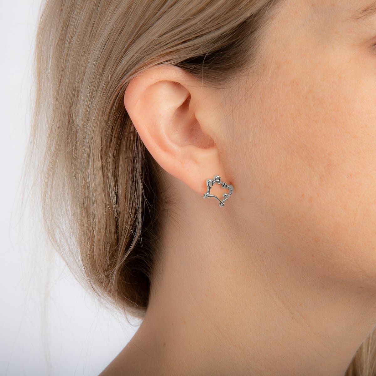 Disney Winnie the Pooh Outline Stud Earrings