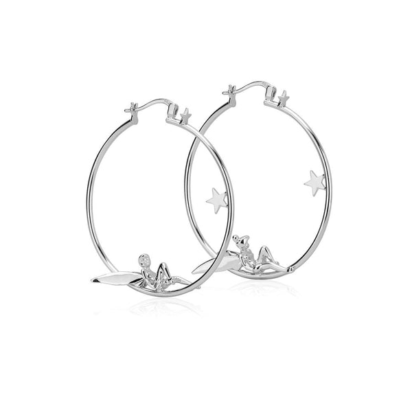 Precious Metal Tinkerbell Hoop Earrings