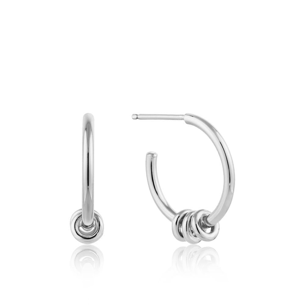 Silver Modern Hoop Earrings