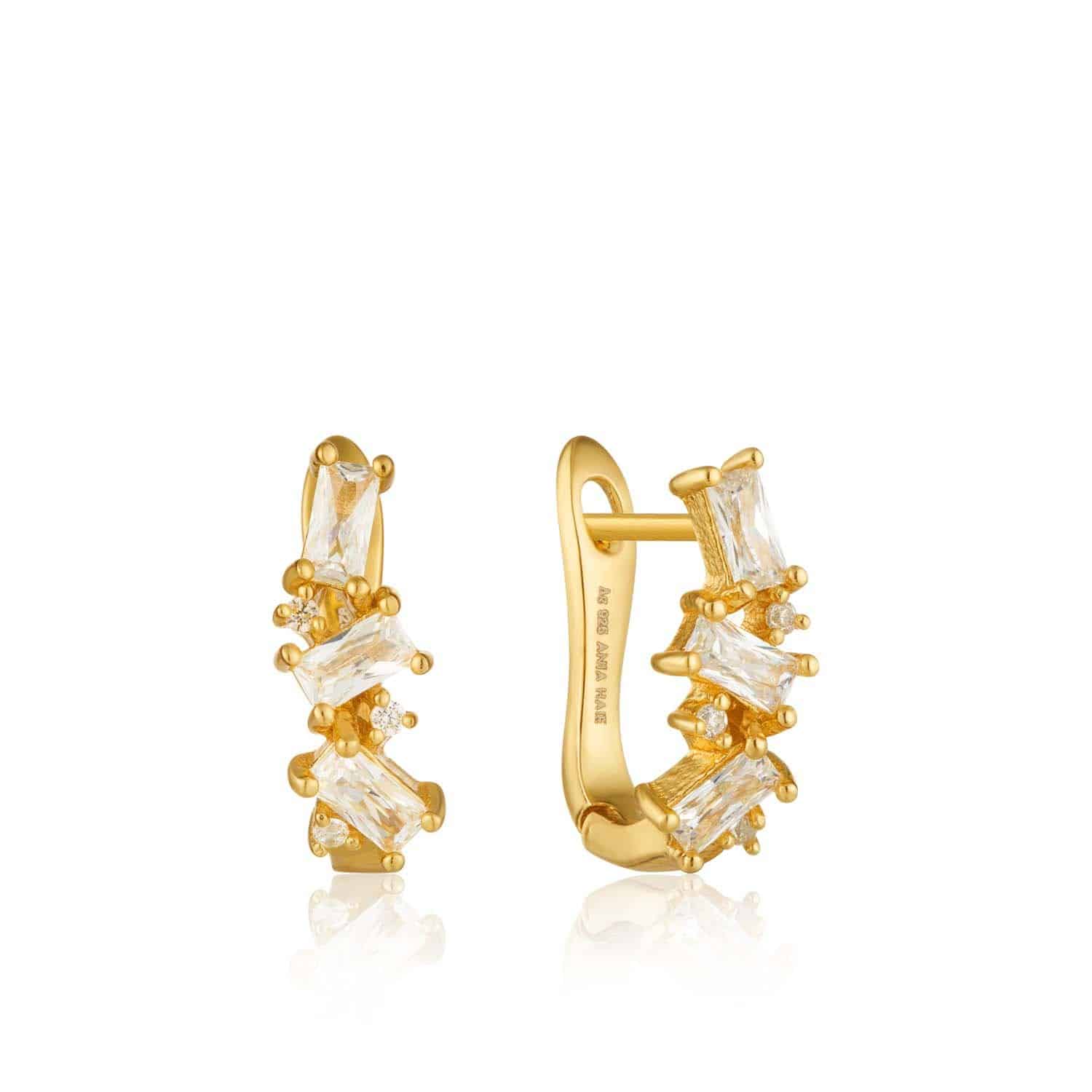 Gold Cluster Huggie Earrings