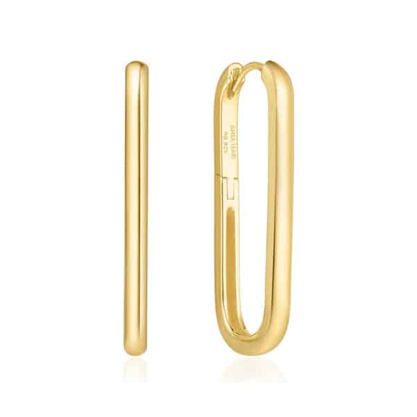 Gold Tube Oversized U Hoop Earrings