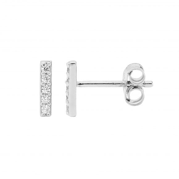 Small Sterling Silver Bar Stud Earrings