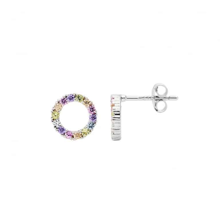 Sterling Silver Pastel Colour Stud Earrings