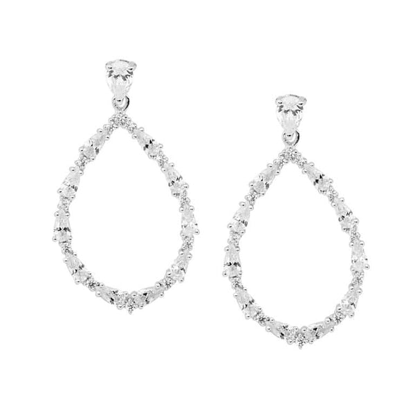 Sterling Silver Open Tear Drop Earrings