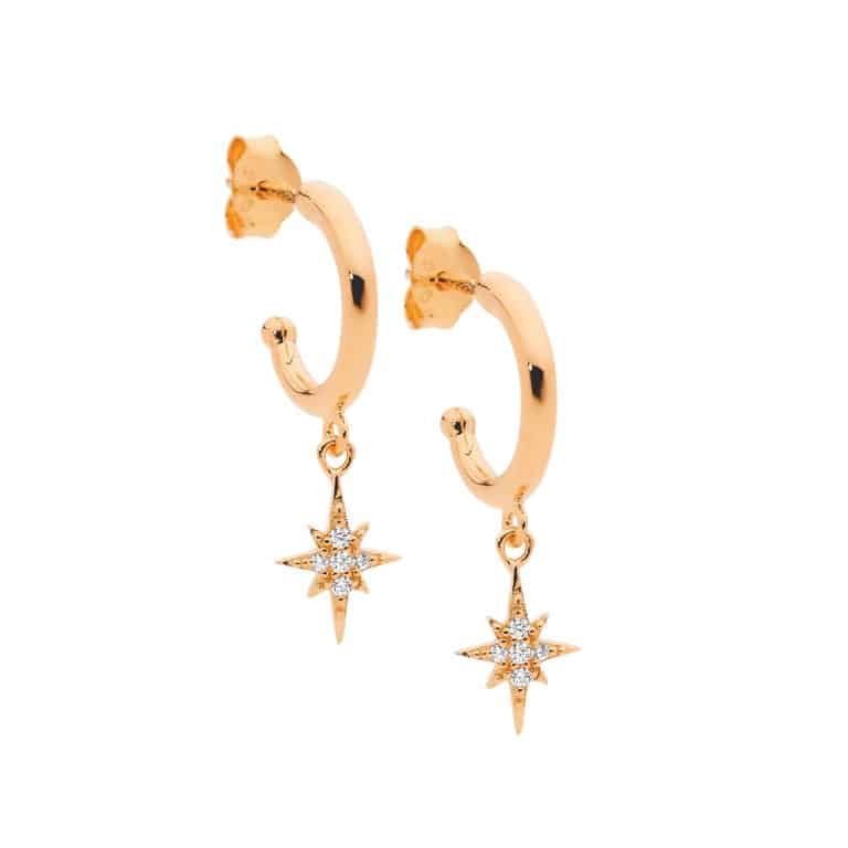 Star Light Hoop Earring Rose Gold
