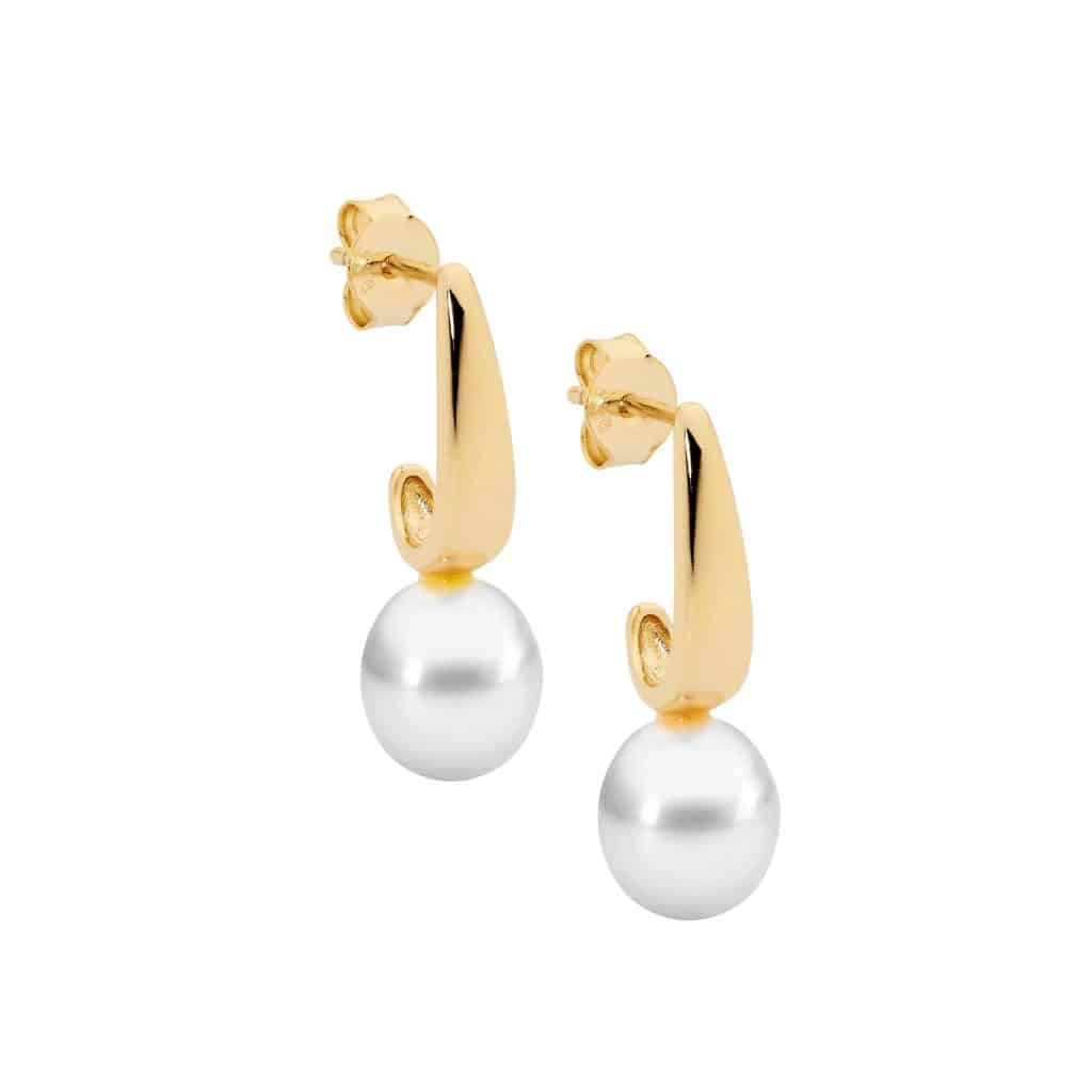 Gold Plated Silver Freshwater Pearl Earrings